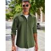 imageCOOFANDY Mens Lightweight Shirt Shacket Long Sleeve Textured Button Down Shirts Casual JacketDark Green