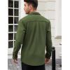 imageCOOFANDY Mens Lightweight Shirt Shacket Long Sleeve Textured Button Down Shirts Casual JacketDark Green