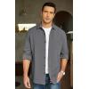 imageCOOFANDY Mens Lightweight Shirt Shacket Long Sleeve Textured Button Down Shirts Casual JacketDark Grey