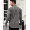 imageCOOFANDY Mens Lightweight Shirt Shacket Long Sleeve Textured Button Down Shirts Casual JacketDark Grey