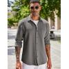 imageCOOFANDY Mens Lightweight Shirt Shacket Long Sleeve Textured Button Down Shirts Casual JacketDark Grey