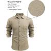 imageCOOFANDY Mens Lightweight Shirt Shacket Long Sleeve Textured Button Down Shirts Casual JacketKhaki