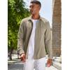 imageCOOFANDY Mens Lightweight Shirt Shacket Long Sleeve Textured Button Down Shirts Casual JacketKhaki