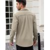 imageCOOFANDY Mens Lightweight Shirt Shacket Long Sleeve Textured Button Down Shirts Casual JacketKhaki