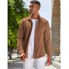 imageCOOFANDY Mens Lightweight Shirt Shacket Long Sleeve Textured Button Down Shirts Casual JacketLight Brown