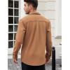 imageCOOFANDY Mens Lightweight Shirt Shacket Long Sleeve Textured Button Down Shirts Casual JacketLight Brown