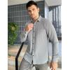 imageCOOFANDY Mens Lightweight Shirt Shacket Long Sleeve Textured Button Down Shirts Casual JacketLight Grey
