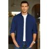 imageCOOFANDY Mens Lightweight Shirt Shacket Long Sleeve Textured Button Down Shirts Casual JacketNavy Blue