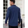 imageCOOFANDY Mens Lightweight Shirt Shacket Long Sleeve Textured Button Down Shirts Casual JacketNavy Blue