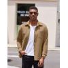 imageCOOFANDY Mens Long Sleeve Button Down Shirt Casual Lightweight Shacket Spring Fall Shirt Jacket Overshirt with PocketsKhaki