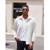 imageCOOFANDY Mens Long Sleeve Button Down Shirt Casual Lightweight Shacket Spring Fall Shirt Jacket Overshirt with PocketsWhite