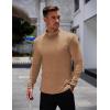 imageCOOFANDY Mens Mock Turtleneck Long Sleeve Shirts Basic Thermal Turtle Neck Undershirt Lightweight Pullover Sweaters TopLight Brown