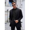 imageCOOFANDY Mens Mock Turtleneck Long Sleeve Shirts Basic Thermal Turtle Neck Undershirt Lightweight Pullover Sweaters TopTwo Pack  BlackBlack