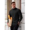 imageCOOFANDY Mens Mock Turtleneck Long Sleeve Shirts Basic Thermal Turtle Neck Undershirt Lightweight Pullover Sweaters TopTwo Pack  BlackLight Grey