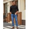 imageCOOFANDY Mens Mock Turtleneck Ribbed Knit Pullover Sweater Casual Lightweight Slim fit Dress SweaterBlack
