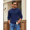 imageCOOFANDY Mens Mock Turtleneck Ribbed Knit Pullover Sweater Casual Lightweight Slim fit Dress SweaterNavy Blue