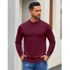 imageCOOFANDY Mens Mock Turtleneck Ribbed Knit Pullover Sweater Casual Lightweight Slim fit Dress SweaterWine Red