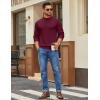 imageCOOFANDY Mens Mock Turtleneck Ribbed Knit Pullover Sweater Casual Lightweight Slim fit Dress SweaterWine Red