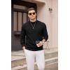 imageCOOFANDY Mens Mock Turtleneck Sweater Long Sleeve Knitted Slim Fit Casual Half Neck Pullover SweatersBlack