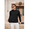 imageCOOFANDY Mens Mock Turtleneck Sweater Long Sleeve Knitted Slim Fit Casual Half Neck Pullover SweatersBlack
