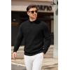 imageCOOFANDY Mens Mock Turtleneck Sweater Long Sleeve Knitted Slim Fit Casual Half Neck Pullover SweatersBlack