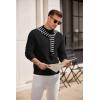 imageCOOFANDY Mens Mock Turtleneck Sweater Long Sleeve Knitted Slim Fit Casual Half Neck Pullover SweatersBlack