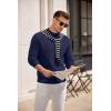 imageCOOFANDY Mens Mock Turtleneck Sweater Long Sleeve Knitted Slim Fit Casual Half Neck Pullover SweatersBlue Purple