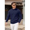 imageCOOFANDY Mens Mock Turtleneck Sweater Long Sleeve Knitted Slim Fit Casual Half Neck Pullover SweatersBlue Purple