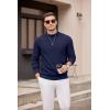 imageCOOFANDY Mens Mock Turtleneck Sweater Long Sleeve Knitted Slim Fit Casual Half Neck Pullover SweatersBlue Purple