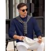 imageCOOFANDY Mens Mock Turtleneck Sweater Long Sleeve Knitted Slim Fit Casual Half Neck Pullover SweatersBlue Purple