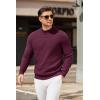 imageCOOFANDY Mens Mock Turtleneck Sweater Long Sleeve Knitted Slim Fit Casual Half Neck Pullover SweatersDark Red