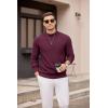 imageCOOFANDY Mens Mock Turtleneck Sweater Long Sleeve Knitted Slim Fit Casual Half Neck Pullover SweatersDark Red