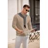 imageCOOFANDY Mens Mock Turtleneck Sweater Long Sleeve Knitted Slim Fit Casual Half Neck Pullover SweatersKhaki