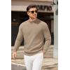 imageCOOFANDY Mens Mock Turtleneck Sweater Long Sleeve Knitted Slim Fit Casual Half Neck Pullover SweatersKhaki