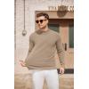 imageCOOFANDY Mens Mock Turtleneck Sweater Long Sleeve Knitted Slim Fit Casual Half Neck Pullover SweatersKhaki