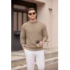 imageCOOFANDY Mens Mock Turtleneck Sweater Long Sleeve Knitted Slim Fit Casual Half Neck Pullover SweatersKhaki