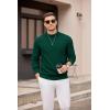 imageCOOFANDY Mens Mock Turtleneck Sweater Long Sleeve Knitted Slim Fit Casual Half Neck Pullover SweatersLake Green