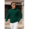 imageCOOFANDY Mens Mock Turtleneck Sweater Long Sleeve Knitted Slim Fit Casual Half Neck Pullover SweatersLake Green