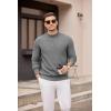 imageCOOFANDY Mens Mock Turtleneck Sweater Long Sleeve Knitted Slim Fit Casual Half Neck Pullover SweatersMiddle Grey