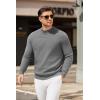 imageCOOFANDY Mens Mock Turtleneck Sweater Long Sleeve Knitted Slim Fit Casual Half Neck Pullover SweatersMiddle Grey