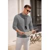 imageCOOFANDY Mens Mock Turtleneck Sweater Long Sleeve Knitted Slim Fit Casual Half Neck Pullover SweatersMiddle Grey