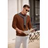 imageCOOFANDY Mens Mock Turtleneck Sweater Long Sleeve Knitted Slim Fit Casual Half Neck Pullover SweatersTerracotta