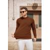 imageCOOFANDY Mens Mock Turtleneck Sweater Long Sleeve Knitted Slim Fit Casual Half Neck Pullover SweatersTerracotta