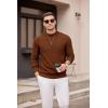 imageCOOFANDY Mens Mock Turtleneck Sweater Long Sleeve Knitted Slim Fit Casual Half Neck Pullover SweatersTerracotta