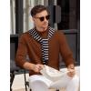 imageCOOFANDY Mens Mock Turtleneck Sweater Long Sleeve Knitted Slim Fit Casual Half Neck Pullover SweatersTerracotta
