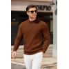 imageCOOFANDY Mens Mock Turtleneck Sweater Long Sleeve Knitted Slim Fit Casual Half Neck Pullover SweatersTerracotta