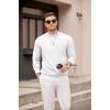 imageCOOFANDY Mens Mock Turtleneck Sweater Long Sleeve Knitted Slim Fit Casual Half Neck Pullover SweatersWhite