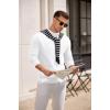 imageCOOFANDY Mens Mock Turtleneck Sweater Long Sleeve Knitted Slim Fit Casual Half Neck Pullover SweatersWhite