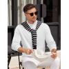 imageCOOFANDY Mens Mock Turtleneck Sweater Long Sleeve Knitted Slim Fit Casual Half Neck Pullover SweatersWhite