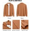 imageCOOFANDY Mens Overshirt Shacket Jacket Mens Textured Button Down Long Sleeve Shirts Fashion JacketLight Brown